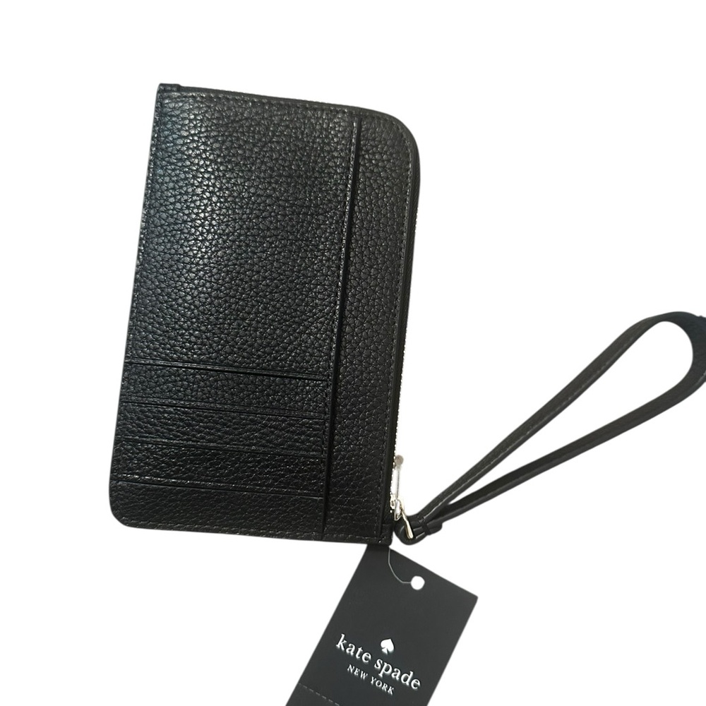 Kate Spade pebbled leather Black Clutch cardholder new - Picture 3 of 5